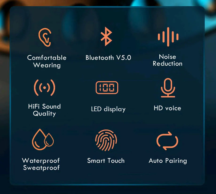 TWS Bluetooth 5.0 Earphones - WITH MICROPHONE!